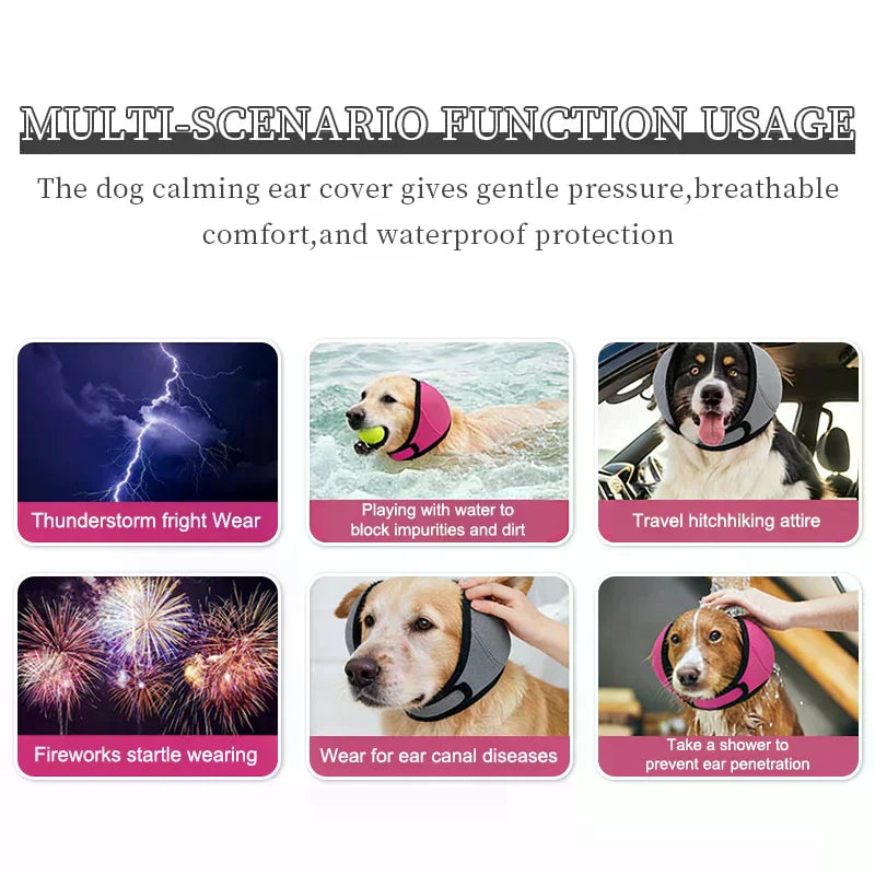 2026 Dog Ear Muffs Thickened Noise Bath Waterproof Protection Elastic Zpaxo