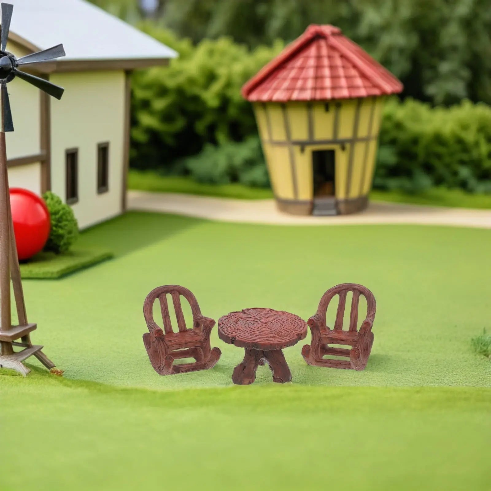 Miniature Garden Furniture Resin Rocking Chair Table Fairy Succulent