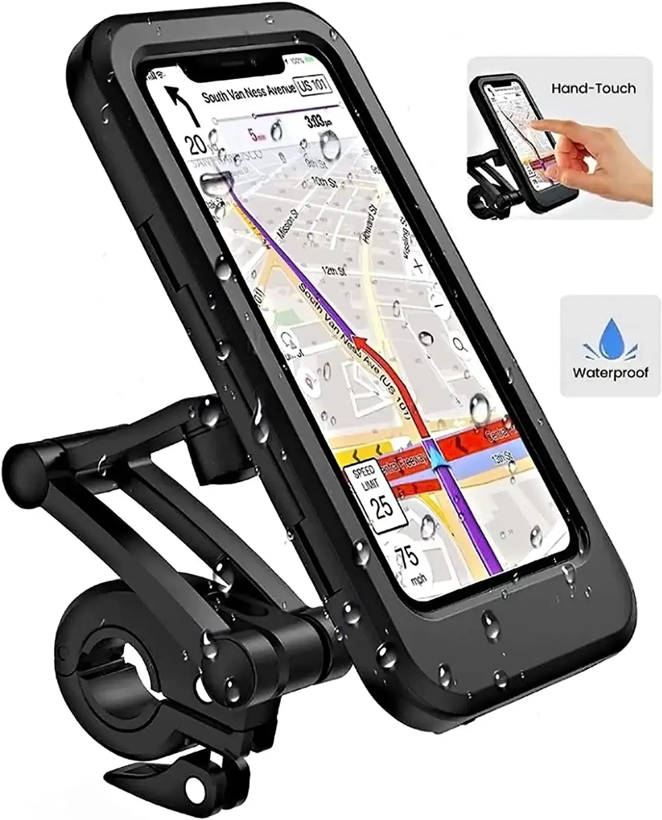6 7-Inch 360-Degree Motorcycle Phone Mount Holder Smartphones