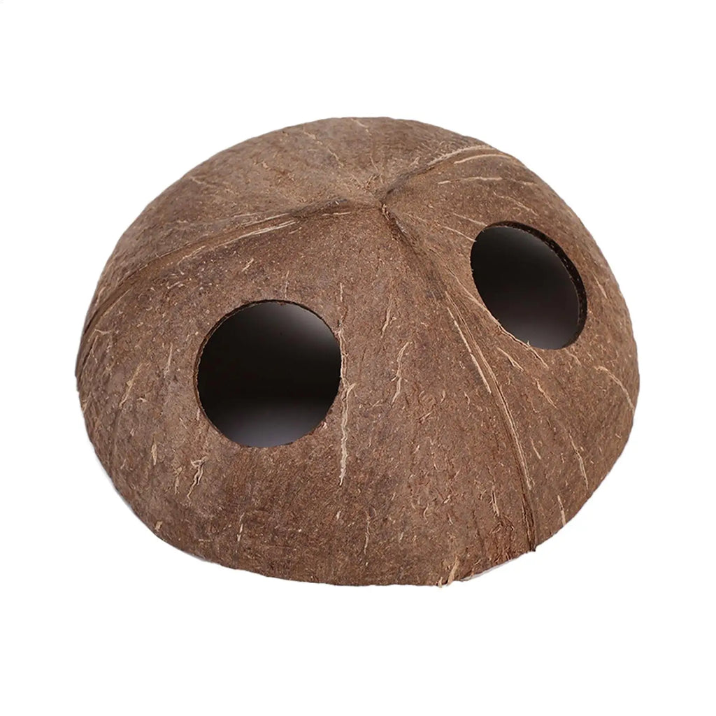 Reptile Shelter Coconut Cave Turtle Coconut Cave Reptile Hiding Cave Natural Coconut Shells Turtle Aquarium Hide House Decor Zpaxo