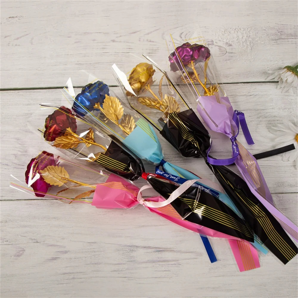 24K Gold Foil Eternal Rose – Luxury Artificial Flower Gift Artificial Gold Rose Zpaxo