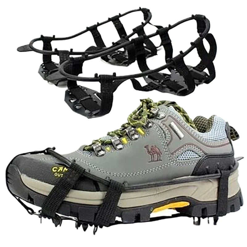 Hiking Ice Grips 24 Teeth Climbing Shoe Spikes Chain M L Crampons Zpaxo L41 to 46