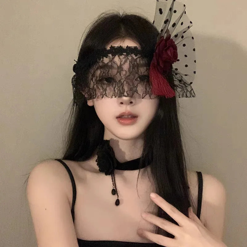 Retro Lace Half Face Mask – Gothic Masquerade Costume Prop Masquerade Mask Zpaxo E