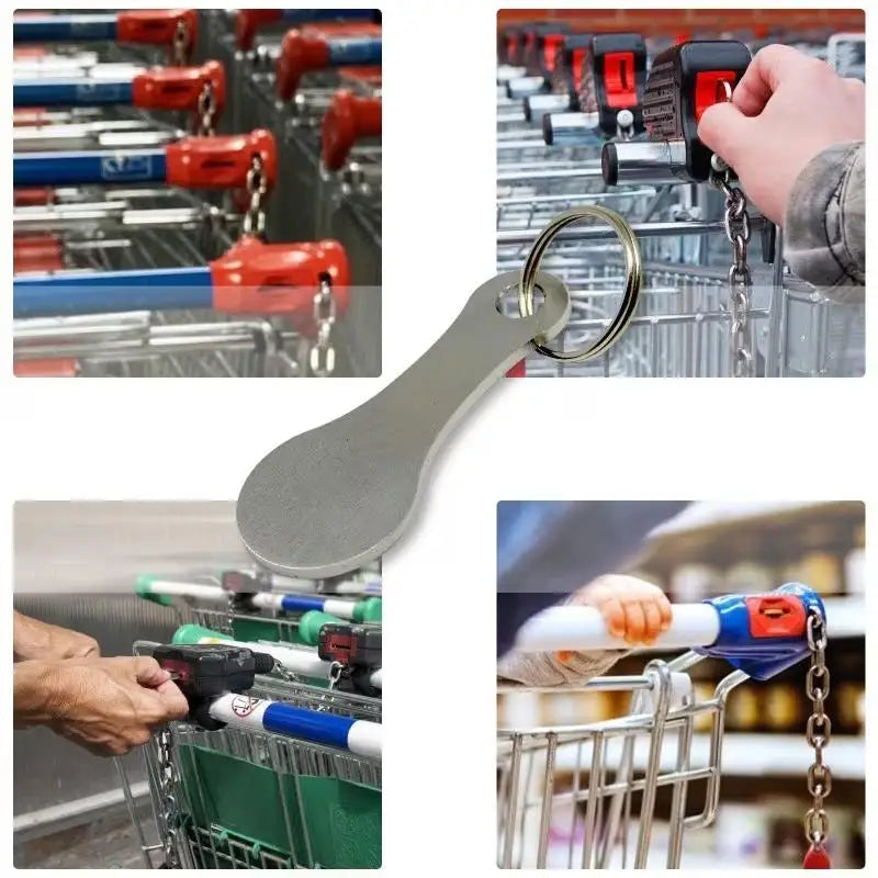 2/4pcs Stainless Steel Shopping Cart Token Key Ring – Reusable Trolley Token, Supermarket Holder Zpaxo