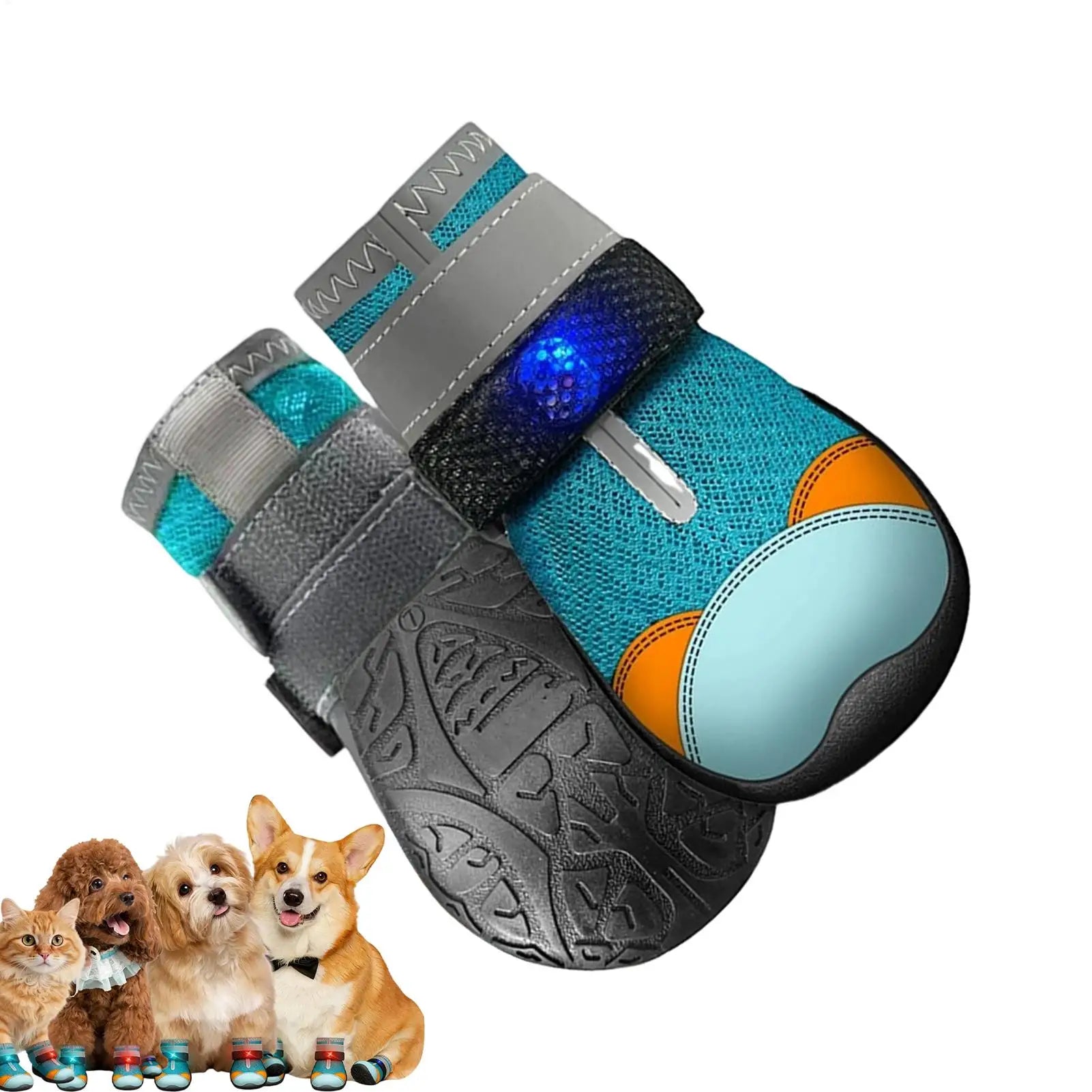 Cat Light Up Shoes Breathable Anti-Slip Pet Supplies LED Puppy Shoes For Small Dogs For Puppy Kitten Summer Outdoor Night Walks Zpaxo