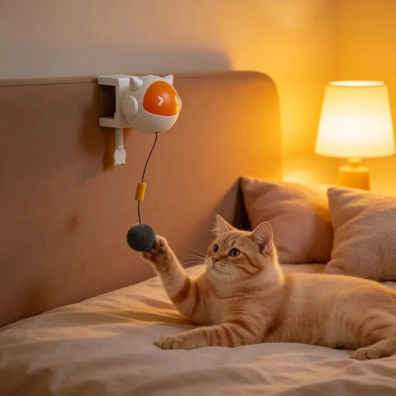 Electric Rising & Falling Plush Ball Interactive Cat Toy
