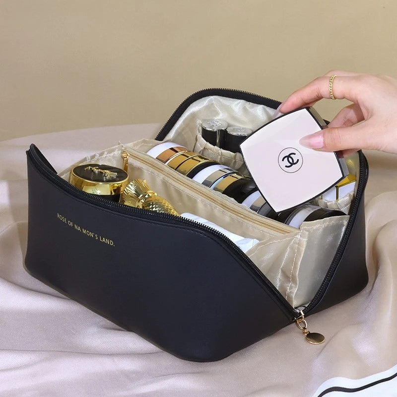 Makeup Organizer Female Toiletry Kit Bag Make Up Case Storage Pouch Luxury Lady Box, Cosmetic Bag, Organizer Bag for Travel Zip Zpaxo style 1 bag black