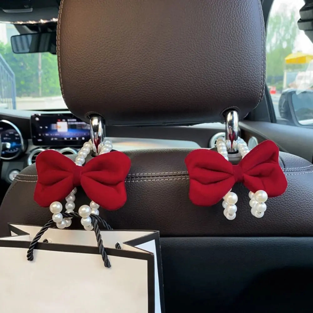 Bowknot Bow Car Hook Durable Elegant Adorable Bow Knot Car Hook Alloy Light Luxury Cute Car Seat Back Hook Zpaxo