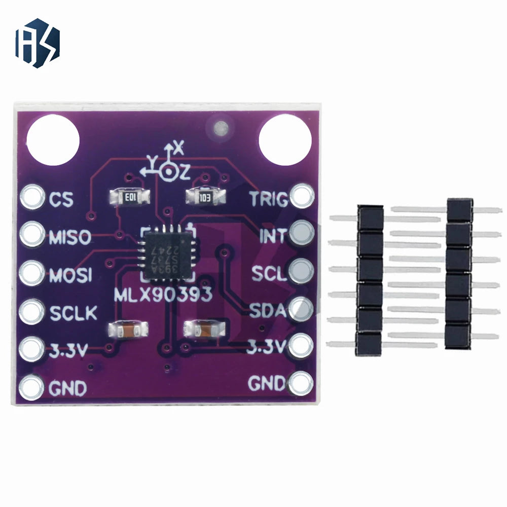 MLX90393 Three Digital Hall Sensor 3D Position Rotational Angular Zpaxo