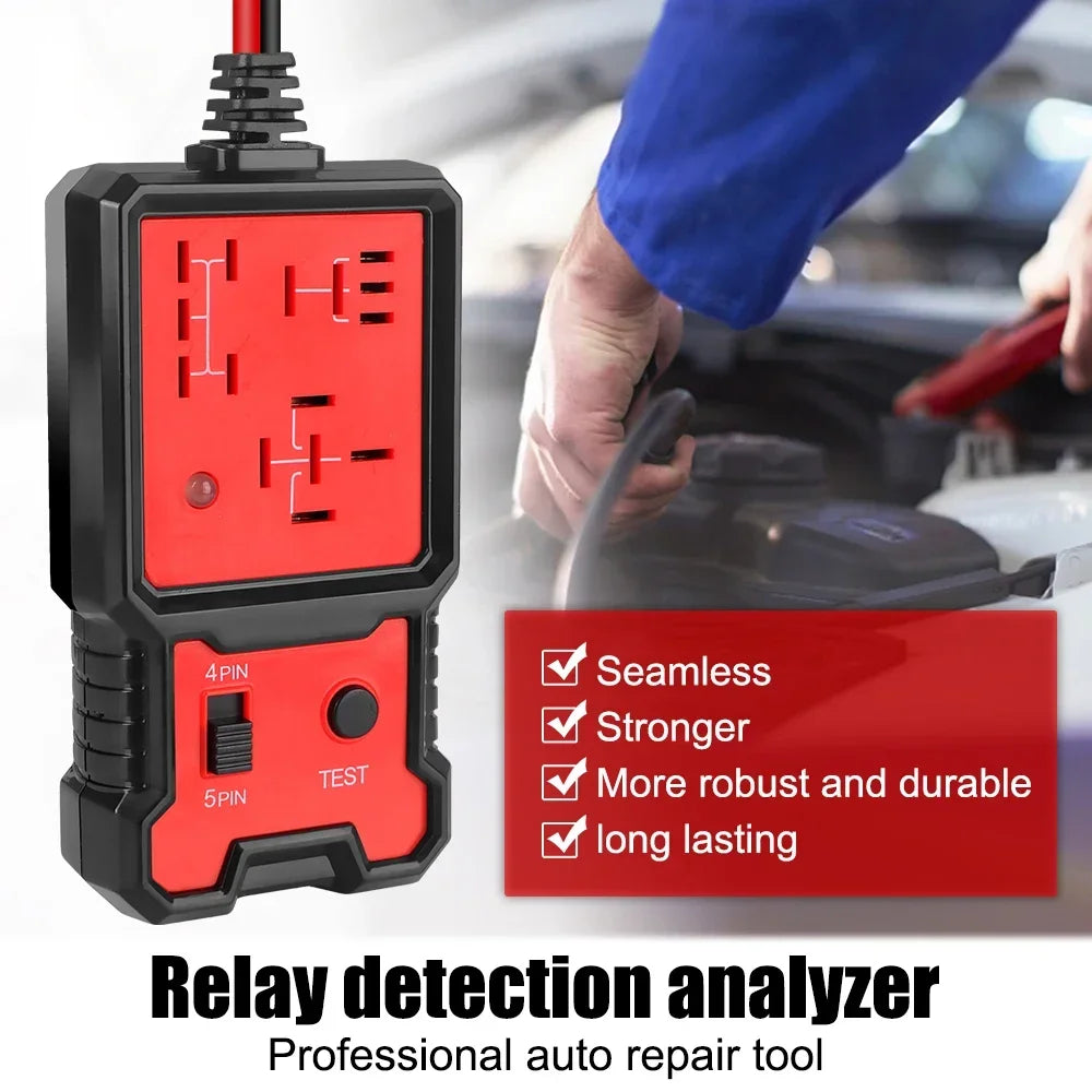 Electronic Relay Tester 12V Car Battery Voltage Checker Relay Trigger Test Tool Universal Relay Tester with LED Indicator Zpaxo