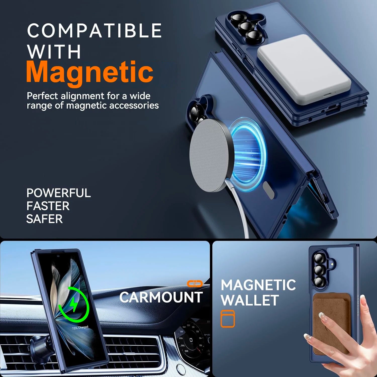 UYUXIO Full Cover Magnetic Matte Phone Case Samsung Galaxy Z Fold 7