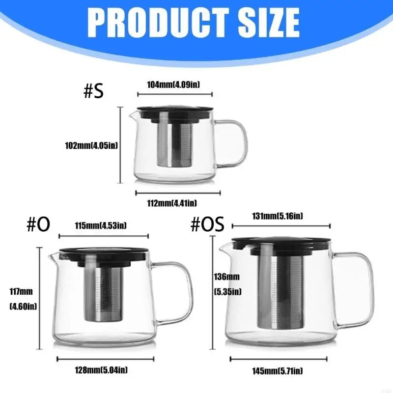 Permanent Borosilicate Glass Teapot Clear Observability Tisane