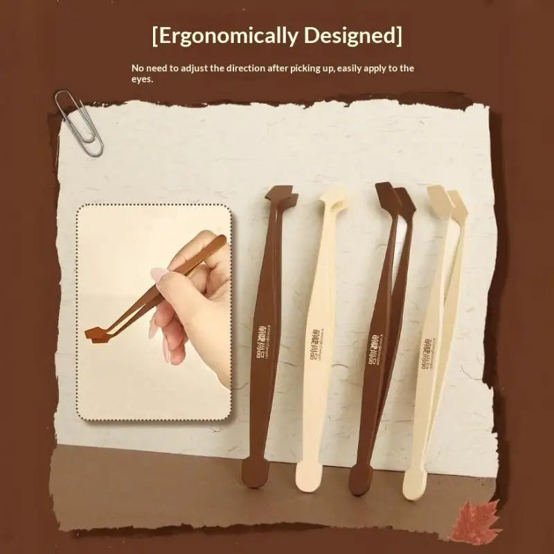 Curved Stainless Steel Eyelash Tweezers – Anti-Stick Lash Tool