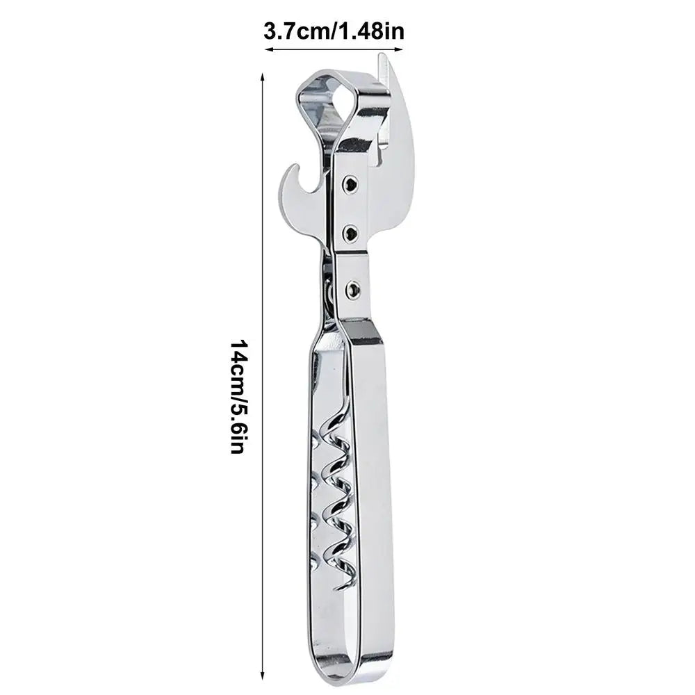 Multifunctional Bottle Opener Stainless Steel Bottle Jar Opener Adjustable Manual Jar Opener Gripper Corkscrew Kitchen tools Zpaxo 1PC