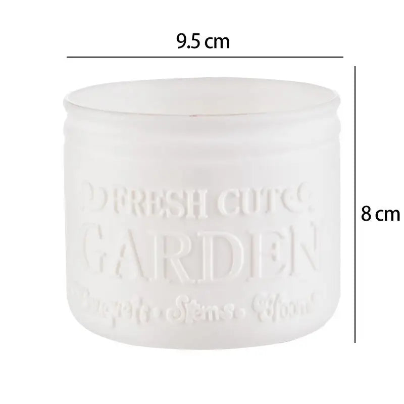 Round Planters Succulents Plant Pot Flower Pot Office Desktop Balcony Home Garden Decoration Outdoor Potted Zpaxo White