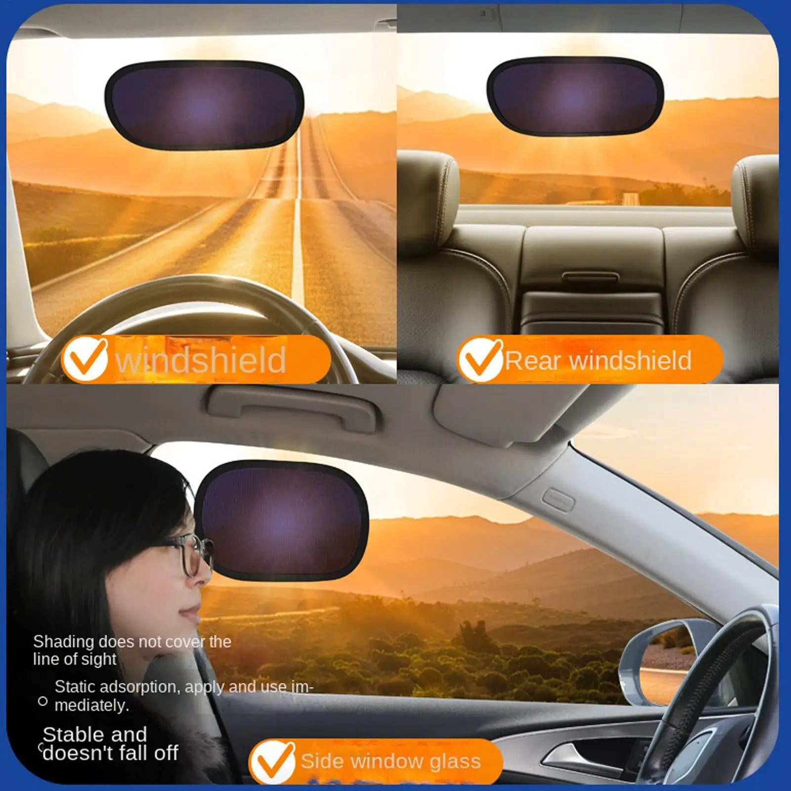 2-Pack Car Side Window Sun Shade – UV Blocker & Anti-Glare Car Window Sun Shade Zpaxo