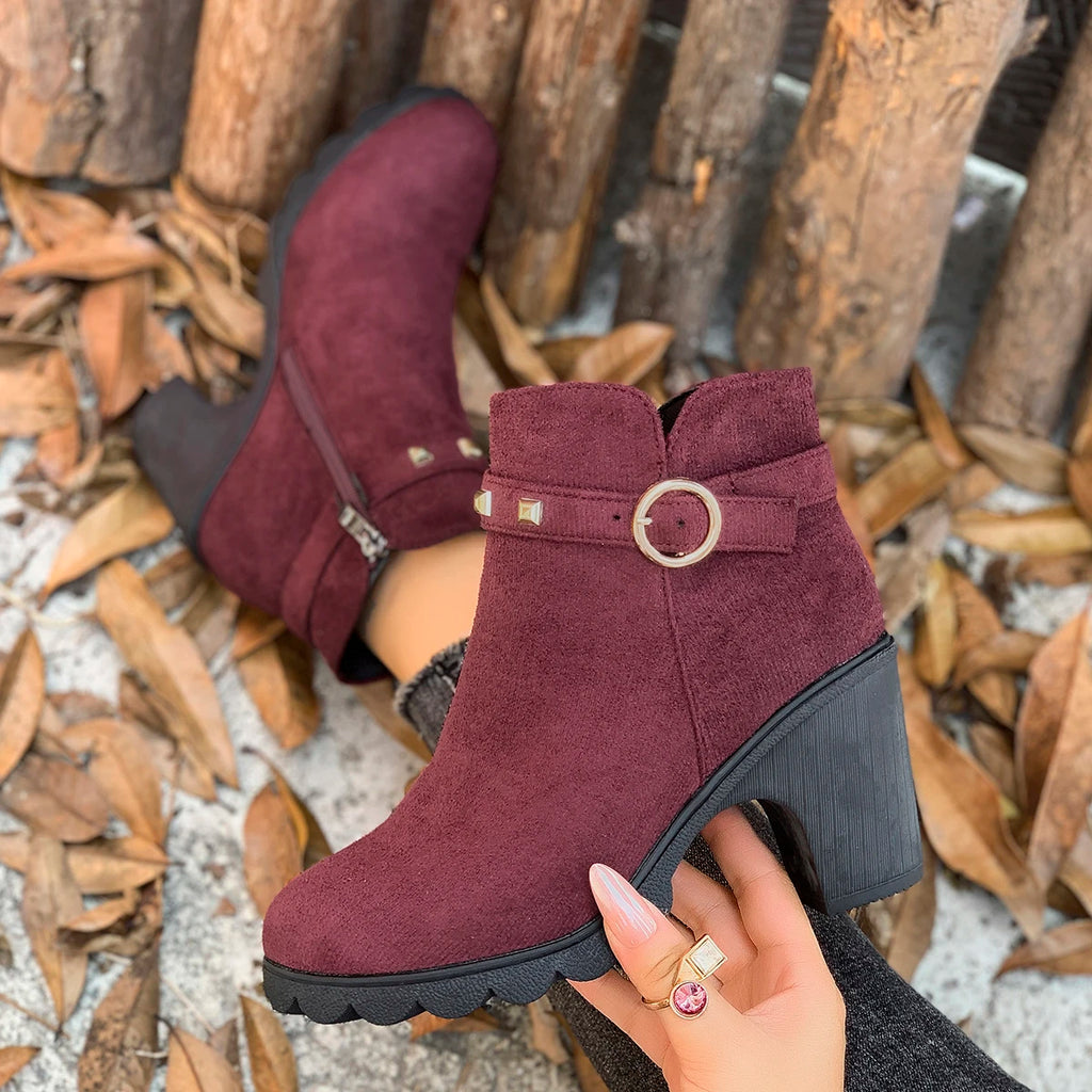 2025 New Women Boots Fashion Spring Winter Comfortable Boots Outdoor Ankle Boots Ladies High Quality High Heels Shoes for Women Zpaxo