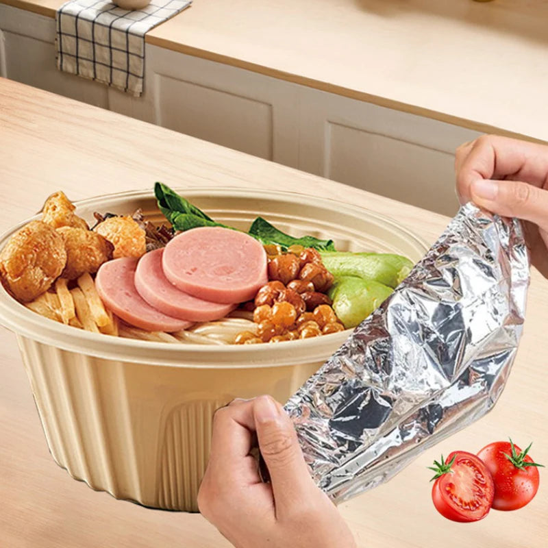 Reusable Aluminum Foil Food Cover Lids – 10 or 50 Pack Food Cover Lid Zpaxo