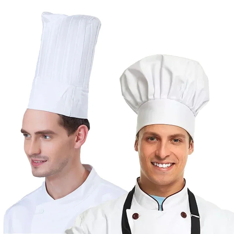 High22/29cm Cook Cap White Chef Hat Waiter Waitress Kitchen Work Hat Hotel Restaurant Canteen Bakery Baker Household Cooking Cap Zpaxo