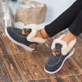 Women Ankle Boots 2025 New Thickened Fluff Lined Snow Boots Easy To Wear Short Fashionable Shoes Warm Cotton Flats Shoes Women Zpaxo Red 39