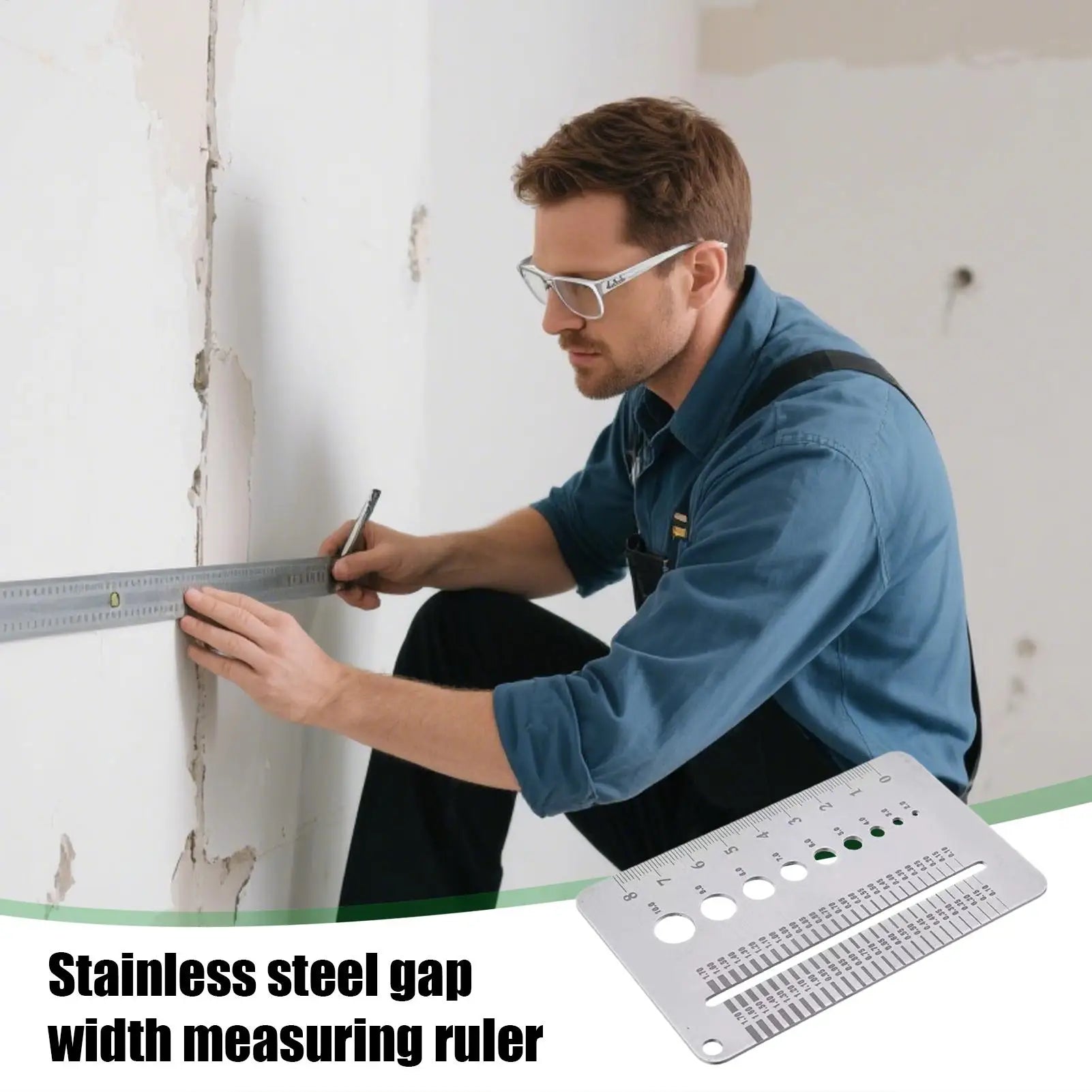 Stainless Steel Crack Width Gauge Card Precision Gap Measuring Tool
