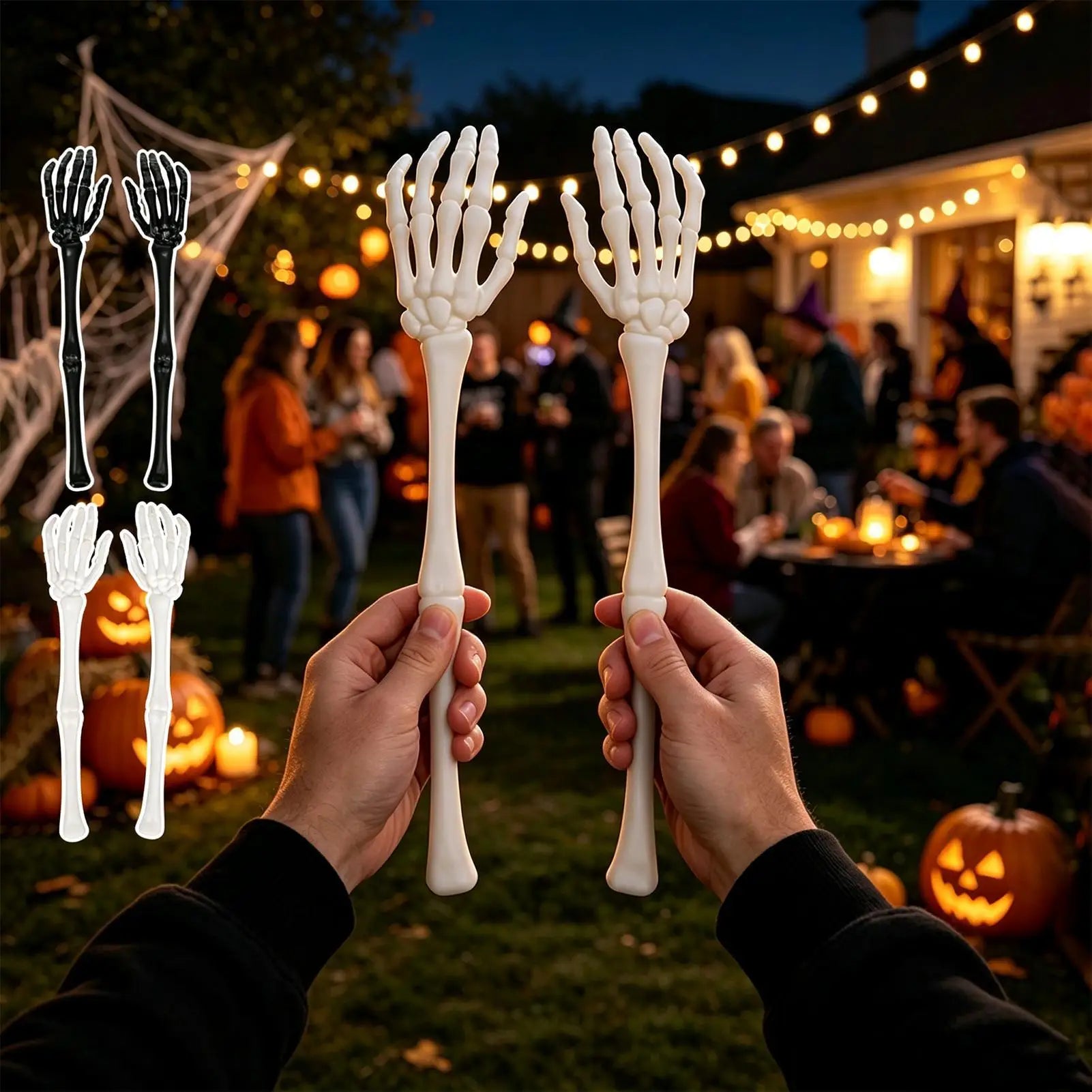 Halloween Salad Tongs Heat-resistant Non-slip Washable Skull Arms
