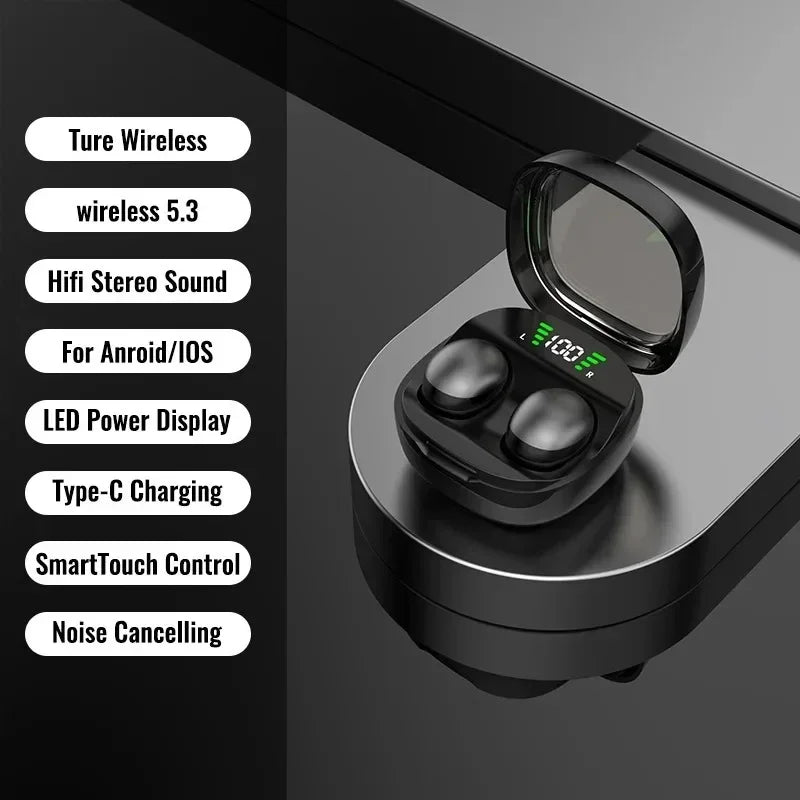 KEBIDUMEI Invisable Mini Earphones Bluetooth 5 3 Headphones Touch Zpaxo Black