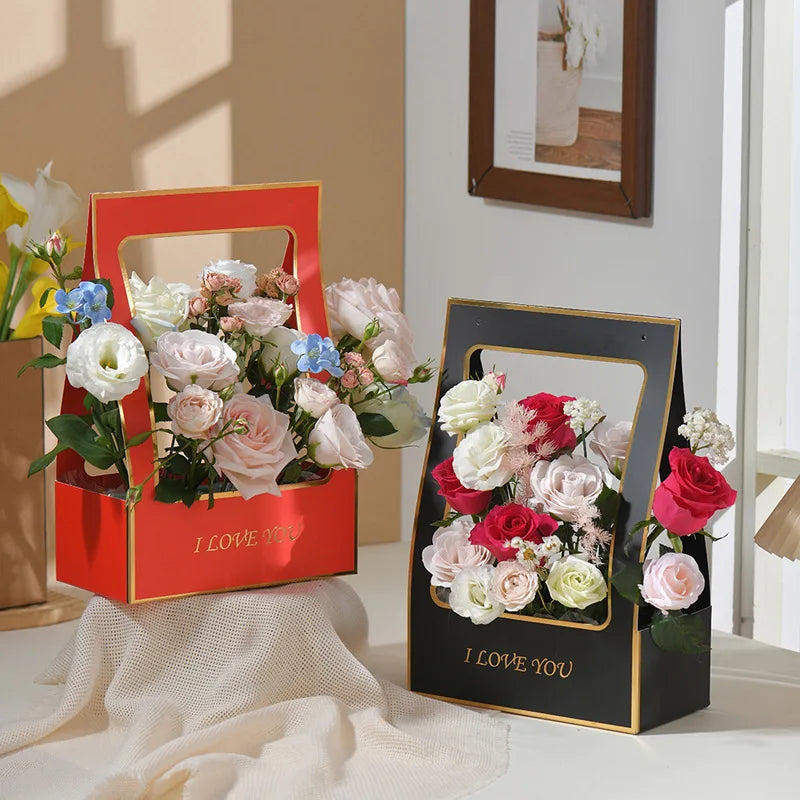 Kraft Paper Handheld Flower Box – Wedding & Party Bouquet Bag Flower Bouquet Bag Zpaxo