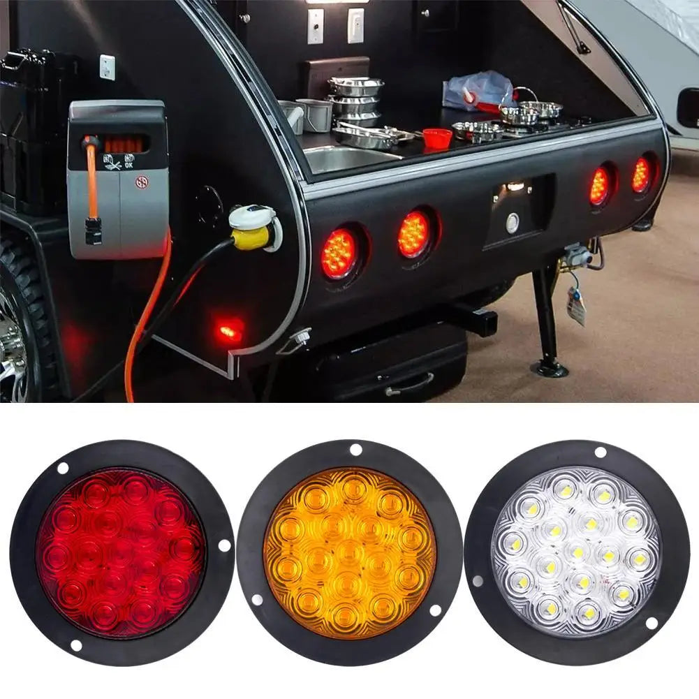 4 Inch Round 16 LED Truck Tail Light 12V-24V | Stop & Turn LED Truck Tail Light Zpaxo