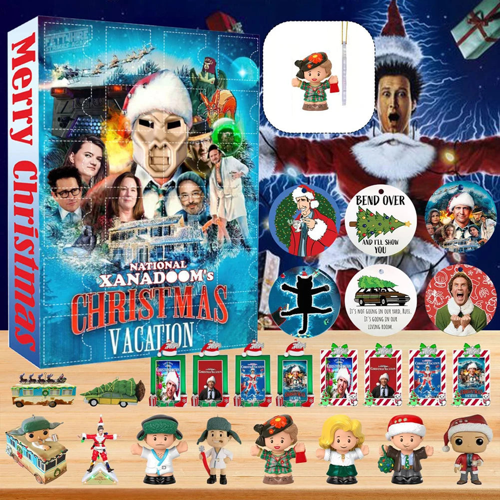 Christmas Classic Movie Advent Calendar Decoration 2024 Xmas Festival Theme Calendar Home DecorVacation Countdown Calendar Zpaxo
