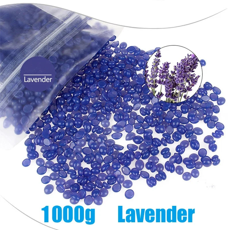 1000g/500g/400g Wax Bean For Hair Removal Fast Painless Body Bikini Leg Arm Hair Remove Hard Wax Beans For Wax Heater Machin Zpaxo 1000g-Lavender