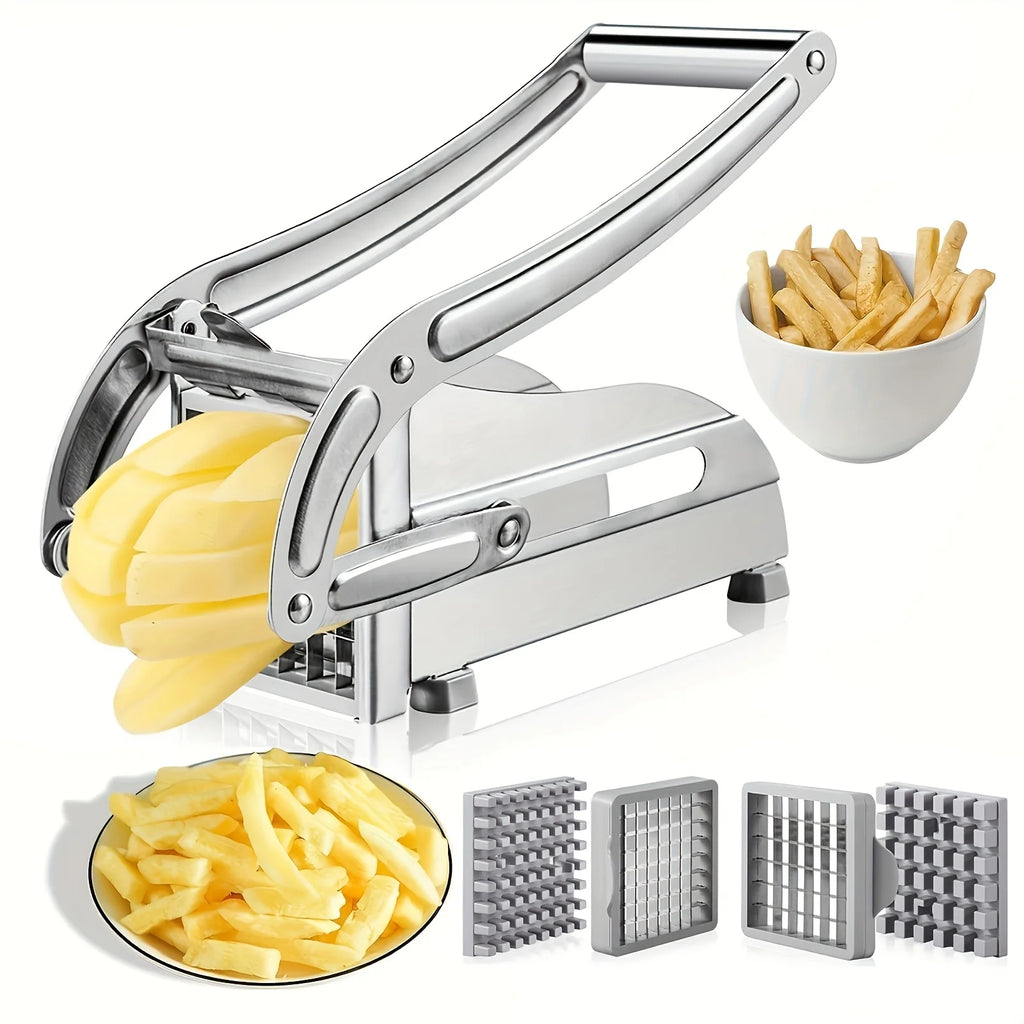 Vegetable Cutter, French Fry Cutter, Stainless Steel Fruit Cutter, French Fry Chopper, Potato Slicer, Vegetable Chopper Zpaxo As shown