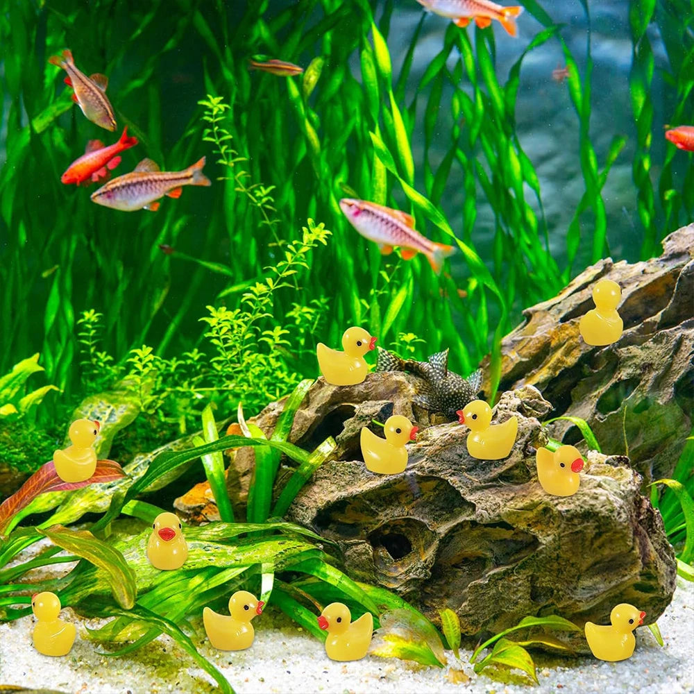 10/20/30/50Pcs Mini Resin Yellow Ducks Tiny Ducks Figurines Miniature Ornaments Landscape Aquarium Dollhouse Decoration Zpaxo