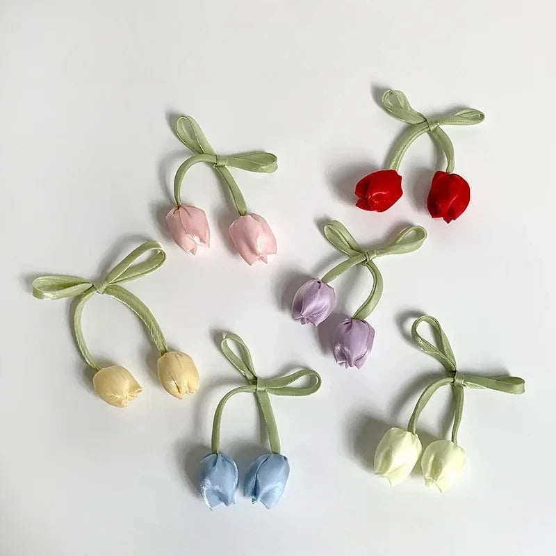 Tulip Bloom Fabric Flower DIY Clothing Accessories Hair Bag Apparel