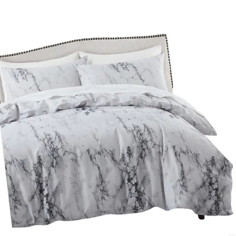 Elegant Marble Print Bedding Against Clumping Nonallergenic Bedroom