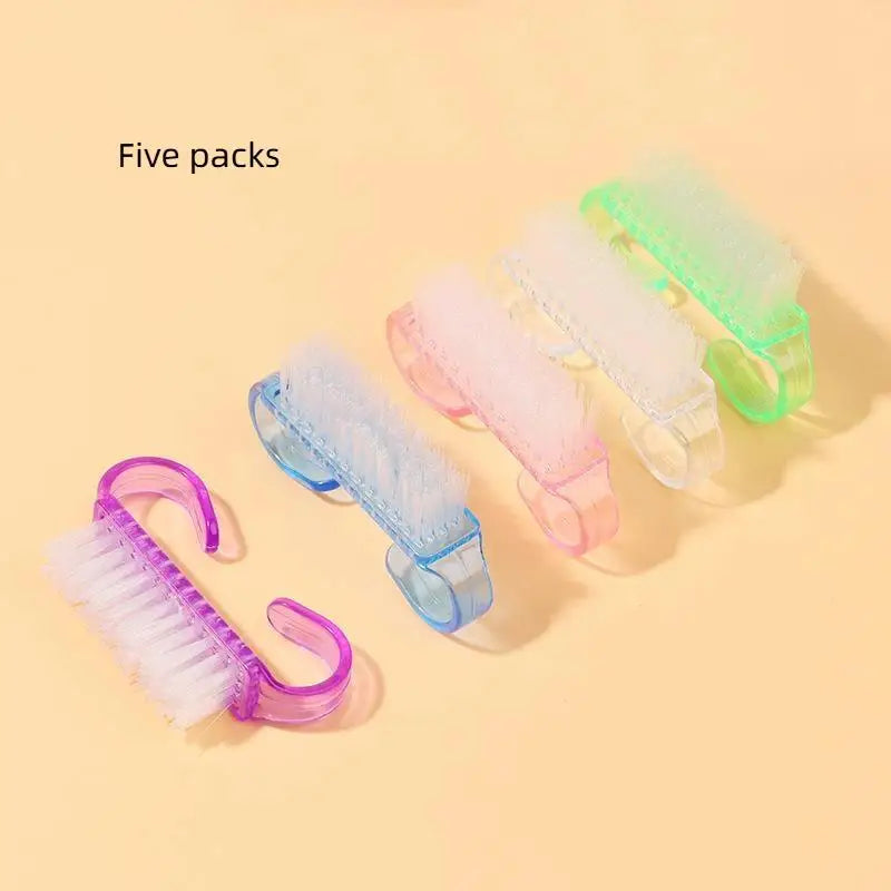 5-Pack Nail Art Cleaning Brush Set – Soft Nylon Dust Brushes