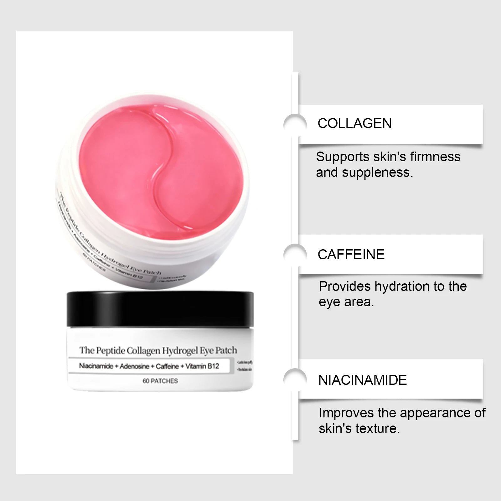 Peptide Collagen Hydrogel Eye Patches – Wrinkles & Dark Circles Eye Gel Patches Zpaxo
