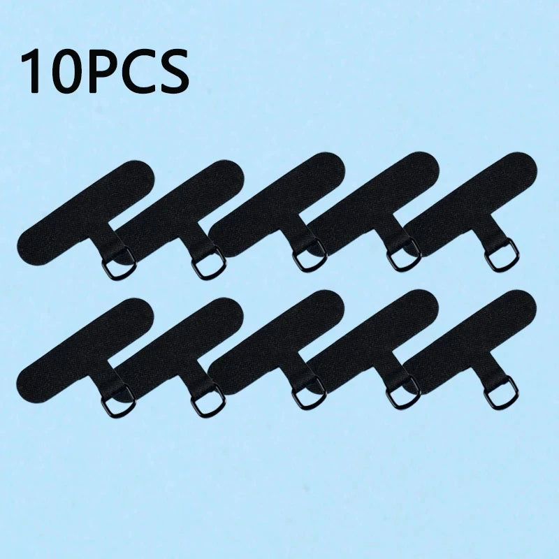 10/5/1Pcs Universal Tpu Mobile Phone Anti-lost Lanyard Card Gasket Nylon Detachable Phone Hanging Cord Strap Patch Tether Pad Zpaxo 10pcs black