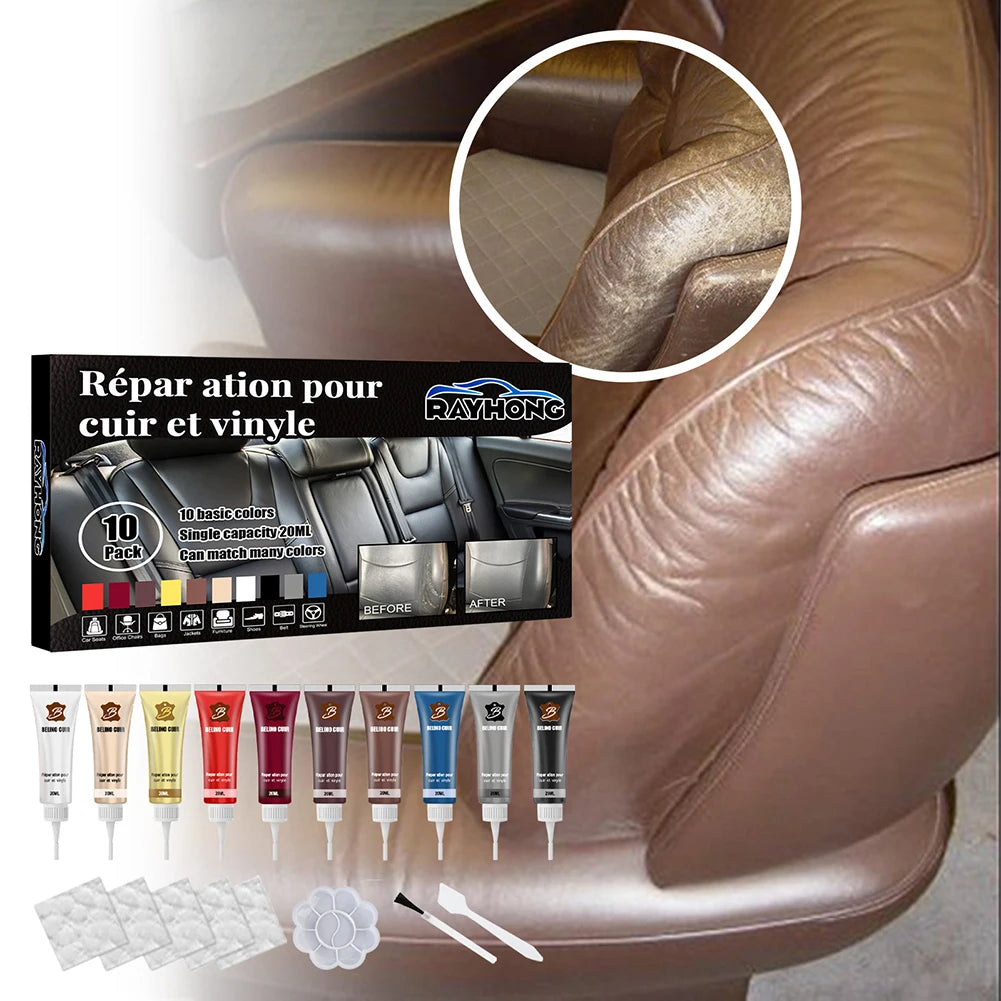 Car Auto Leather Filler Repair Cream Seats Sofa Scratch Restoration Zpaxo