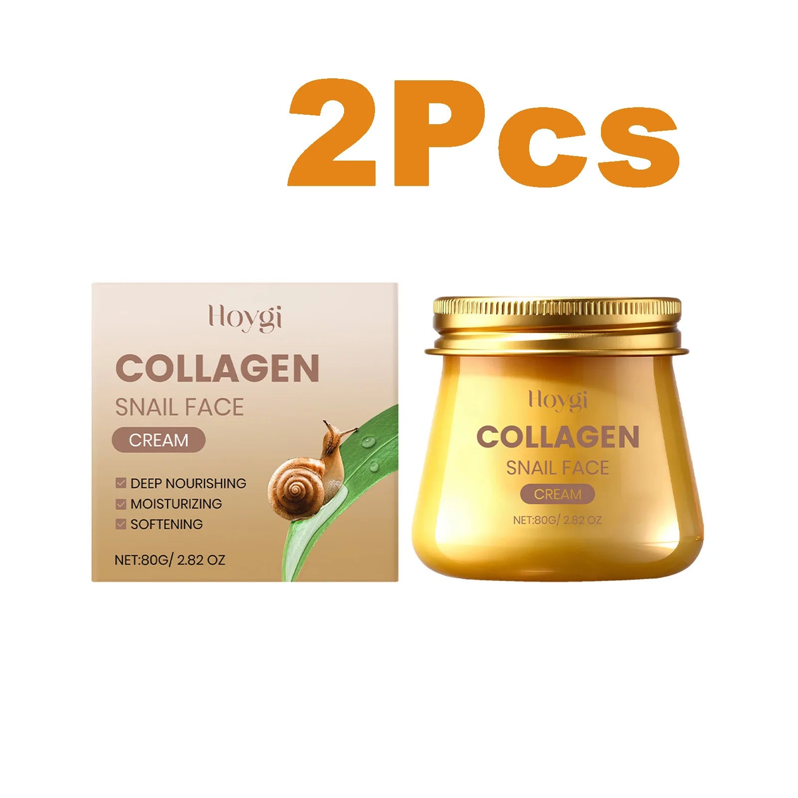 Hoygi Snail Mucin Collagen Cream – Anti-Wrinkle Firming Face Cream Face Moisturizer Cream Zpaxo 2 x 80g Boxed