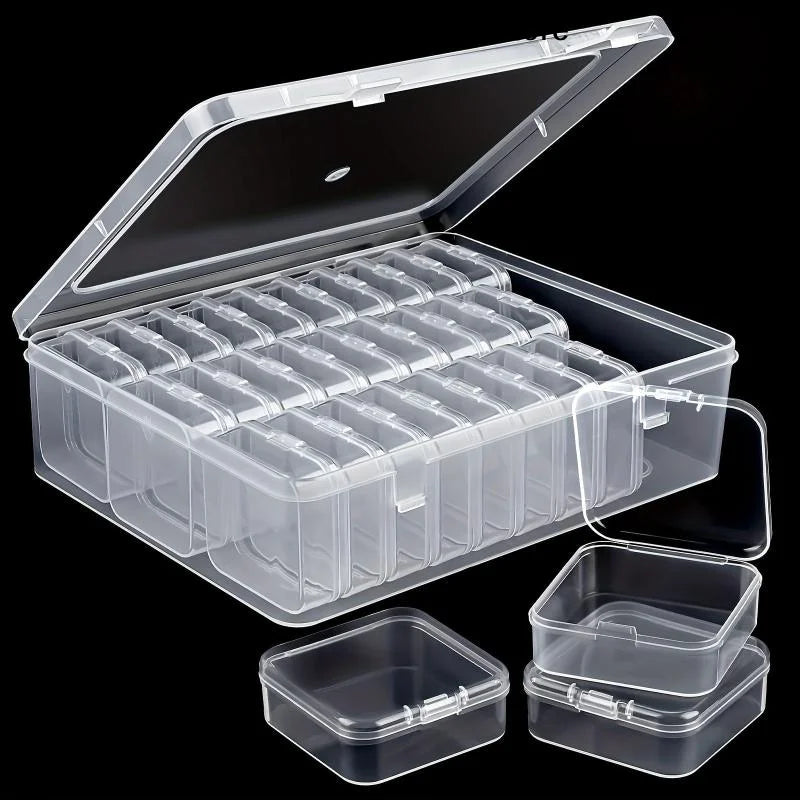 CM12 14 15 30 Grid Beaded Storage Box Nail Art Jewelry Earring Seed