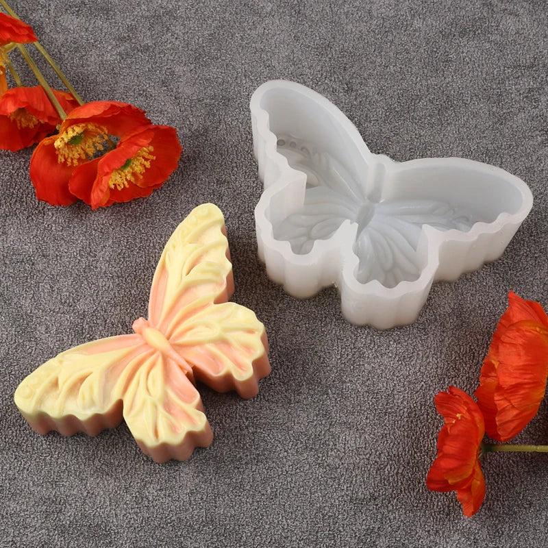 3D Butterfly Candle Silicone Mold DIY Aromatherapy Soap Craft Ornament Wax Mousse Cake Decorating Chocolate Fondant Mold Zpaxo