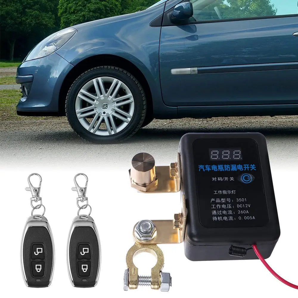 DC 12V Car Battery Disconnect Switch Anti-leakage 260A Automatic Zpaxo