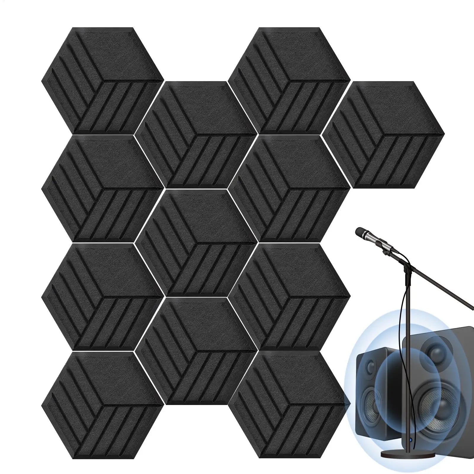 Acoustic Panels Self-adhesive Sound Proof Walls Noise Dampening Board Zpaxo