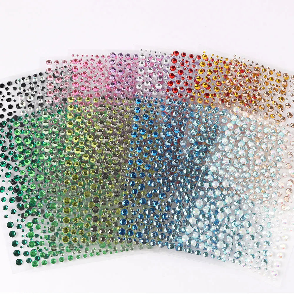 Mixed Size Eyeshadow Face Diamonds for Music Festival Halloween Party Jewelry Stickers Self Adhesive Fake Tattoo Nail Rhinestone Zpaxo