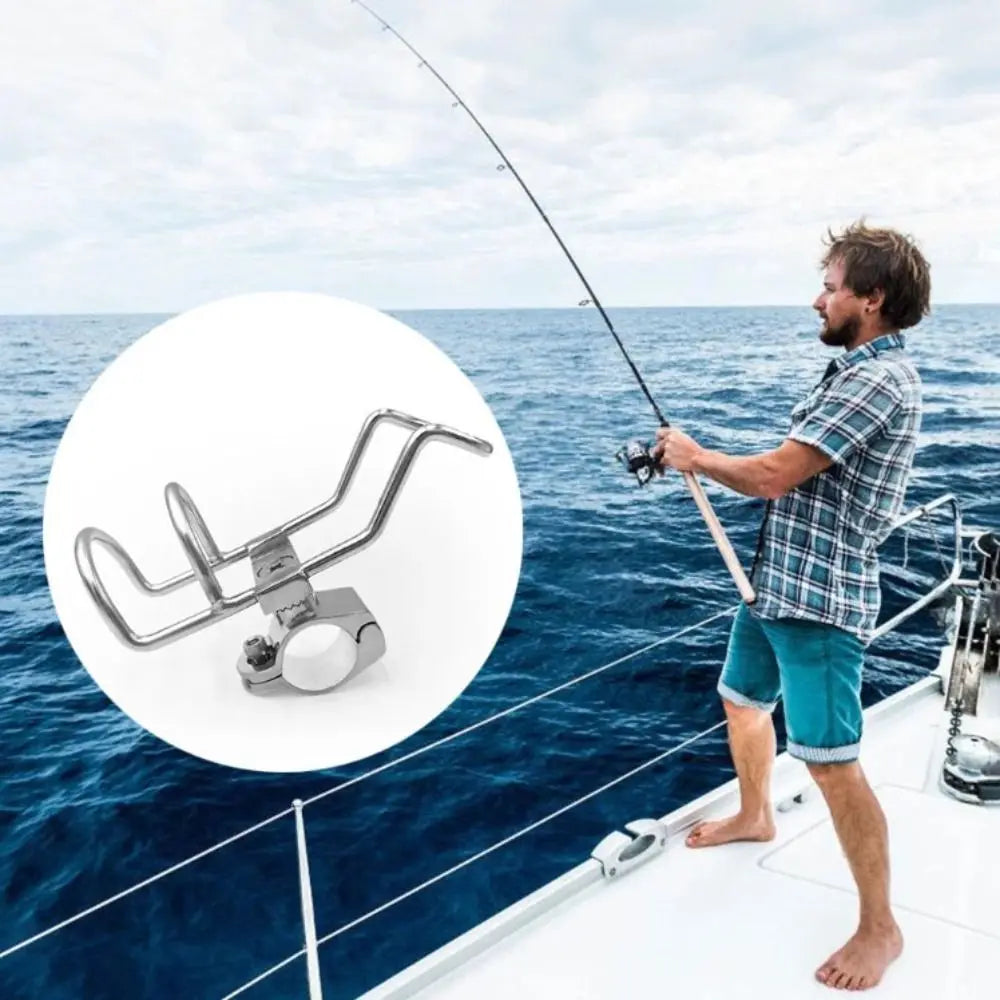 Stainless Steel 316 Fishing Rod Holder Portable Design With Wrench Boat Fishing Guardrail Pole Support 316 Steel Zpaxo