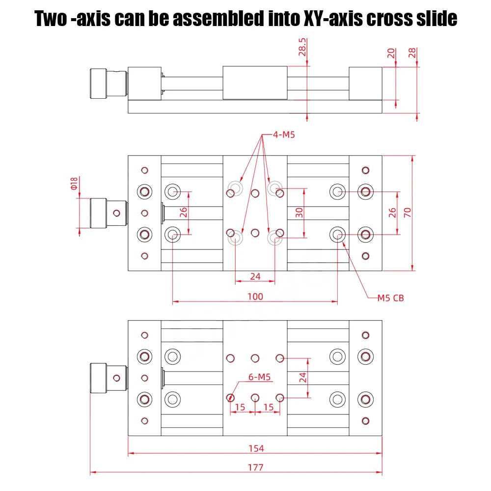 Platform Sliding Table X-axis Manual Translation Displacement Station