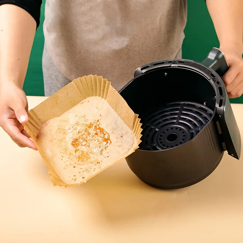 50/100pcs Square Silicone Oil Paper Mini Air Fryer Liner Suitable For Most Air Fryers Non Stick Air Fryer Zpaxo