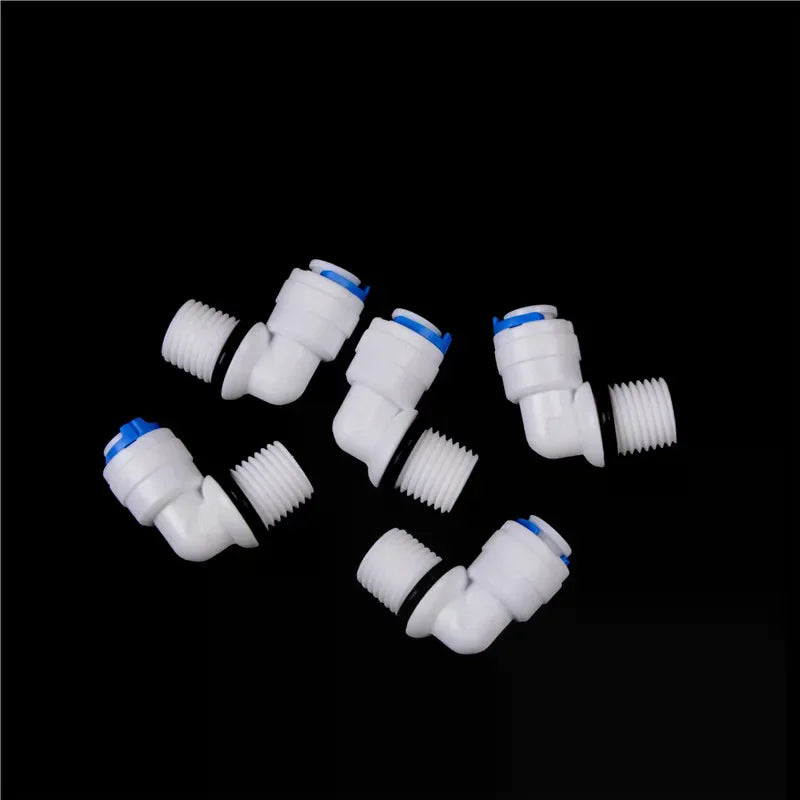 1/4" Male Thread - 1/4" OD Tube RO Water Elbow Quick Connector 5PCS Zpaxo