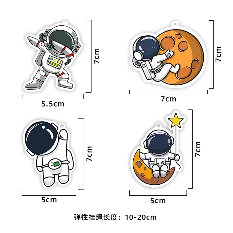 Cute Astronaut Car Fragrance Piece Cartoon Car Rearview Mirror Hanging Perfume Piece Pendant Ornament Car Interior Decor Pendant Zpaxo